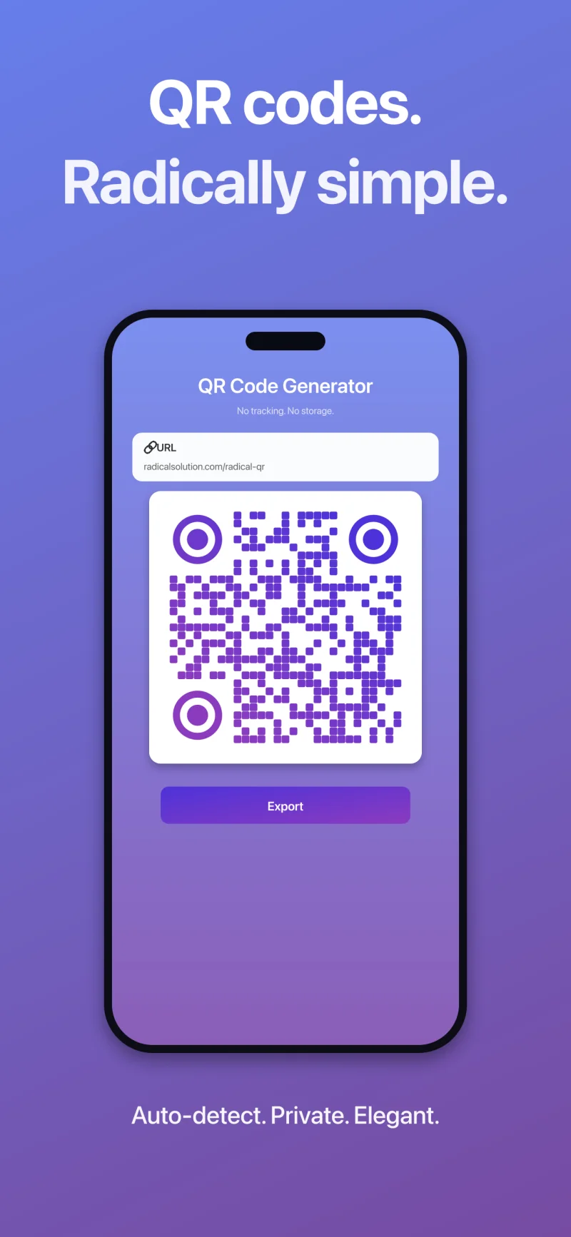 Main interface - all in one screen, automatic content type detection.